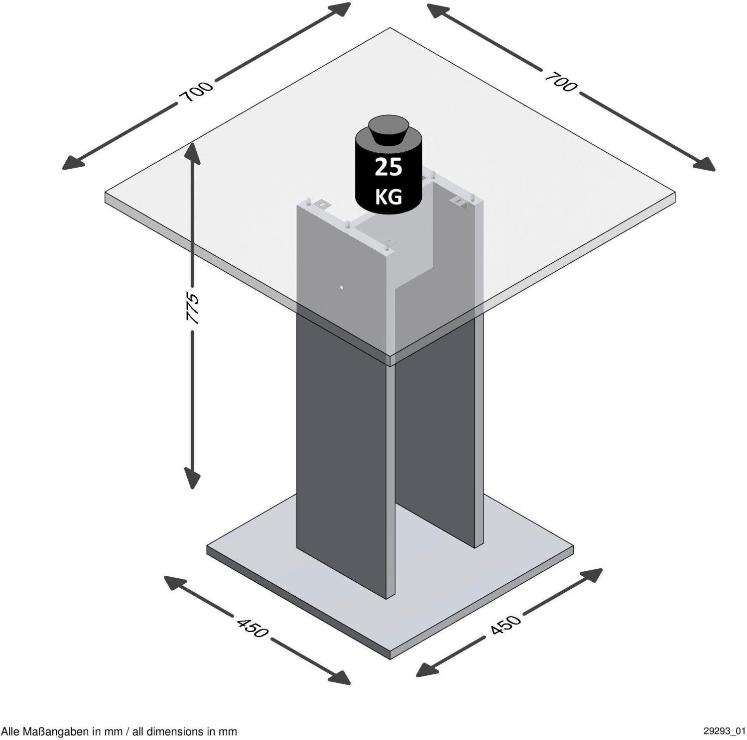 FMD Esstisch Beton-Optik 70x70cm ab 69,95 € | Preisvergleich bei
