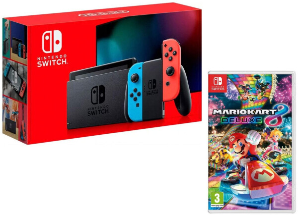 Nintendo Switch neon-rot/neon-blau (neue Edition) + Mario Kart 8: Deluxe, Bild 6
