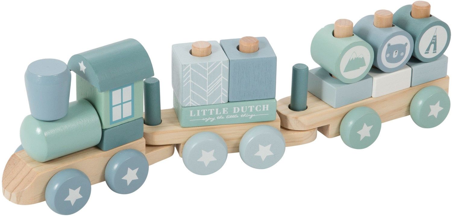 Little Dutch Adventure Wooden Train Blue