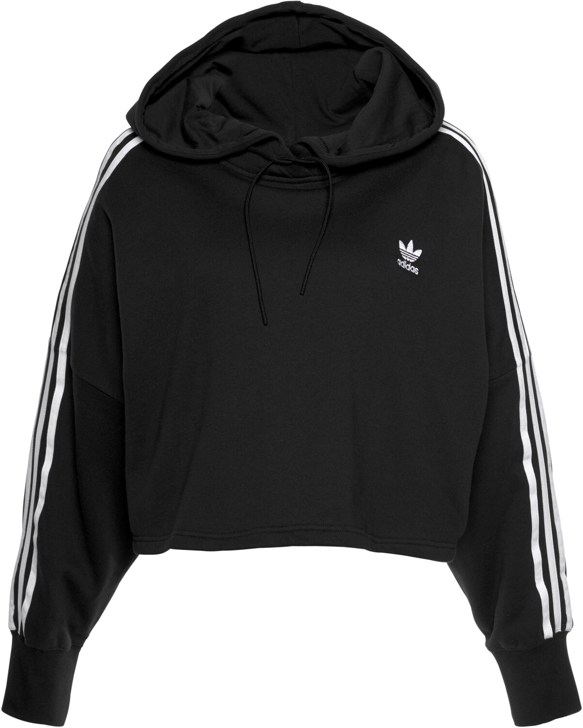 adidas originals adicolor cropped hoodie in white