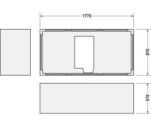 Duravit Wannenträger für 700048, 700052 Badewanne Starck 180 x 90 cm (792400000000000)