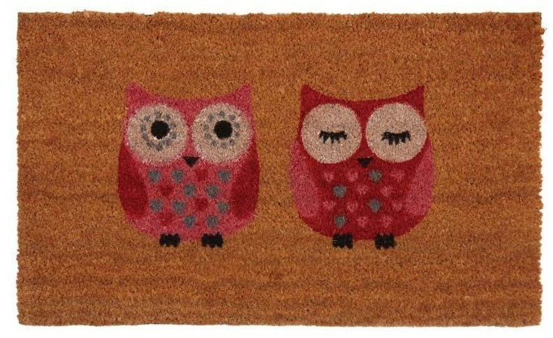 Aubry Gaspard Paillasson 2 hiboux rouges
