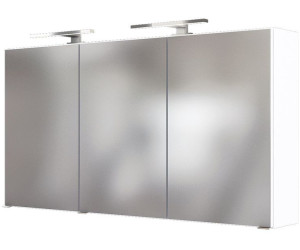 Badezimmer Spiegelschrank 50 cm weiß 1 Spiegel-Tür 2 Einlege-Böden Höhe 75cm LED