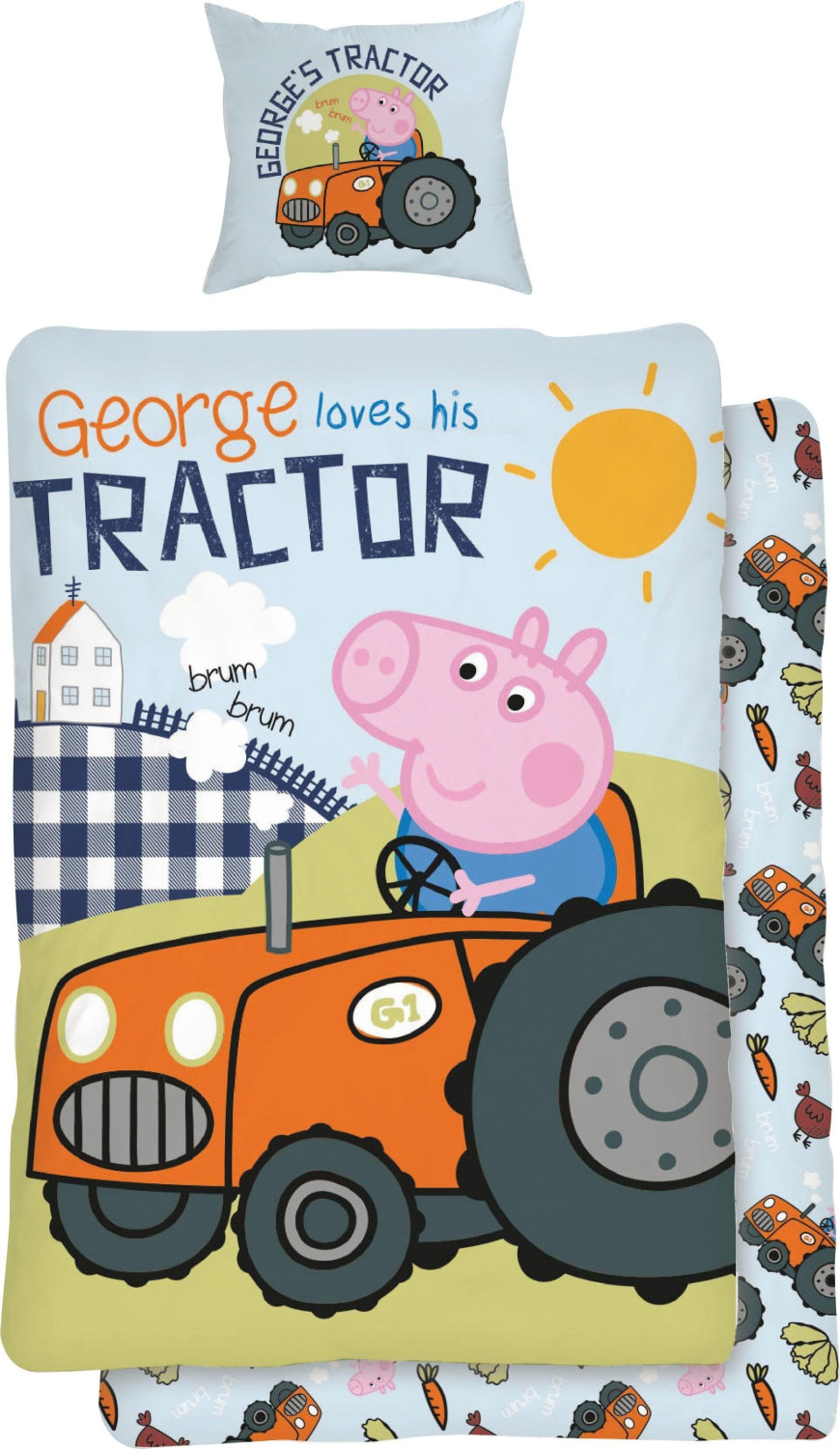 SkyBrands Peppa Pig Tractor 80x80+135x200cm
