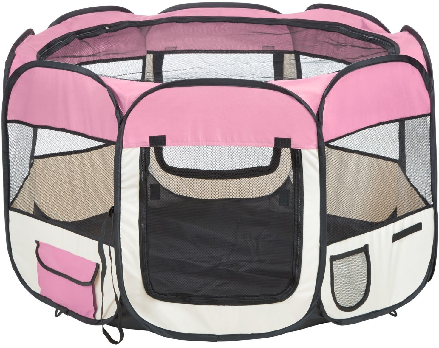 TecTake Parc à chiots 115 x 155 x 64 cm rose