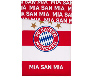80x80 Linon Bettwäsche FC Bayern München MIA SAN MIA Glow in The Dark 135x200 
