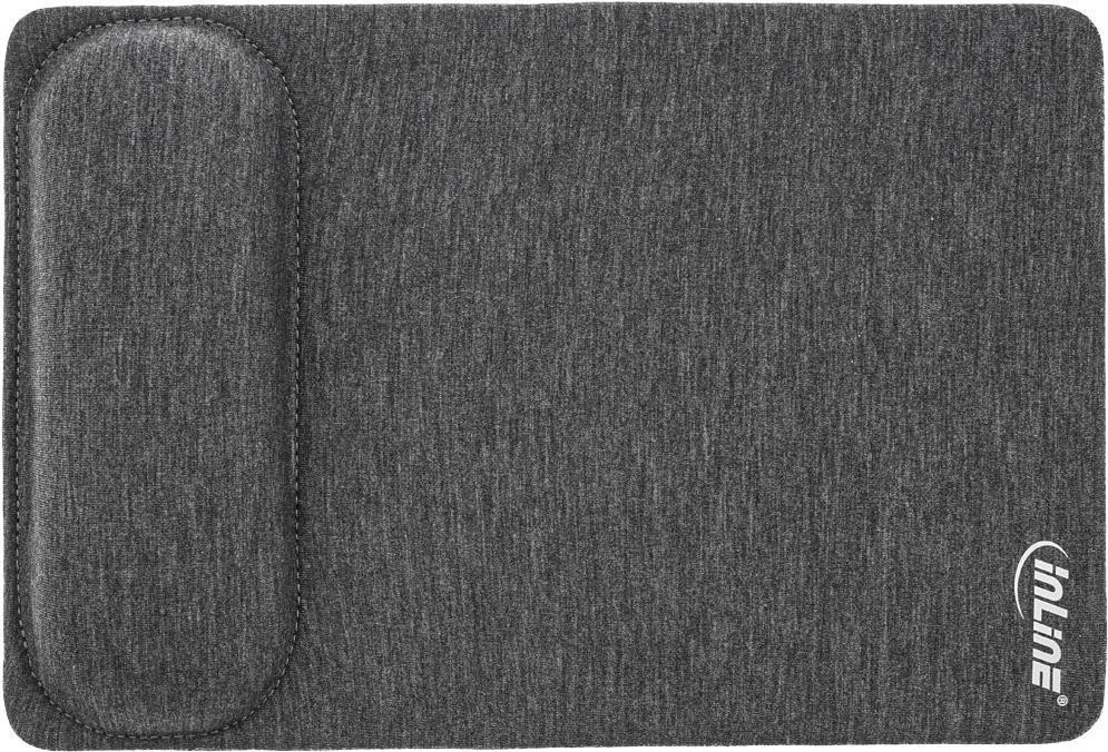 InLine mouse pad with wrist-rest, textile, black