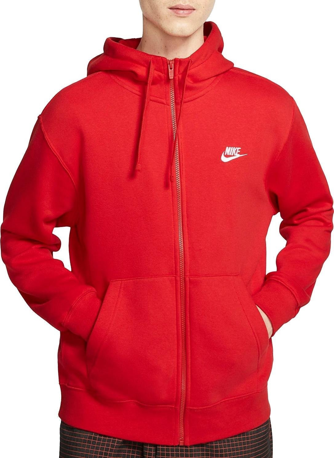 Nike fleece hoodie red 2025