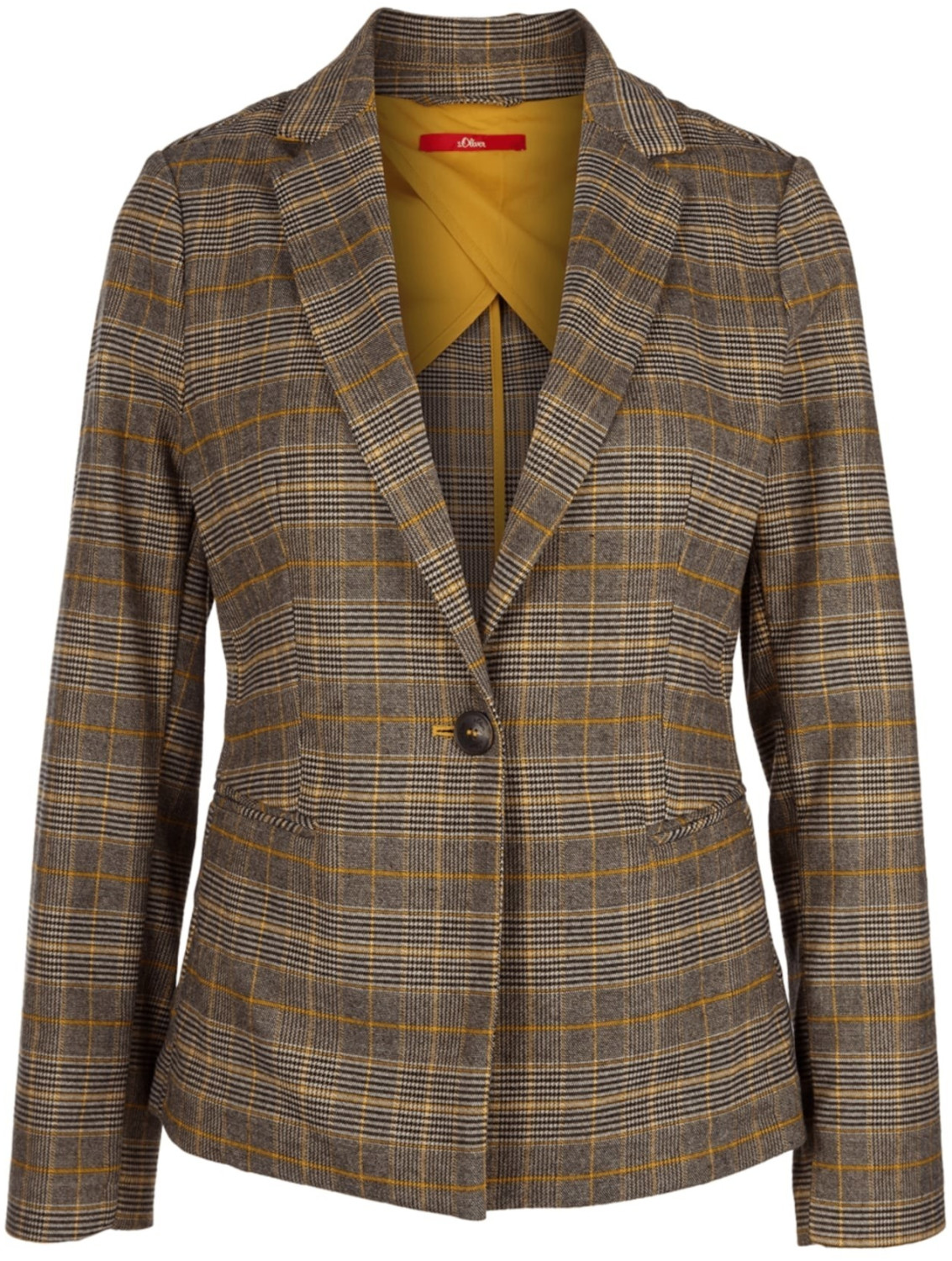 S.Oliver Lightweight Prince of Wales check blazer (14.909.54.3732) yellow check