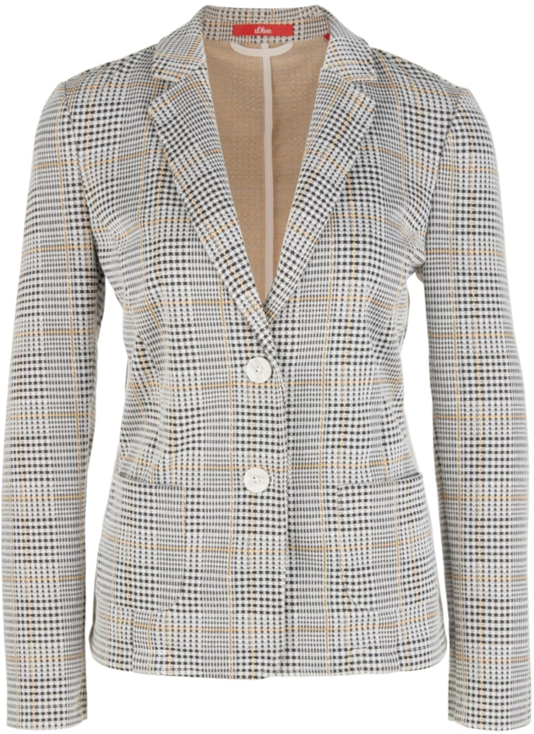 S.Oliver Jacquard sweatshirt blazer with piping (14.909.43.5352) yellow glen check