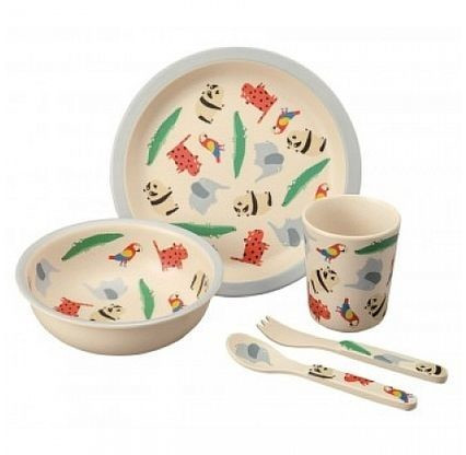 Petit Jour Paris Coffret cadeau 5 pièces Le Zoo bambou/mélamine