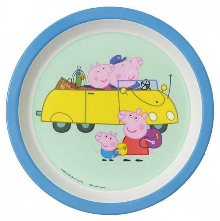 Petit Jour Paris Assiette bébé Peppa Pig avec les grands-parents