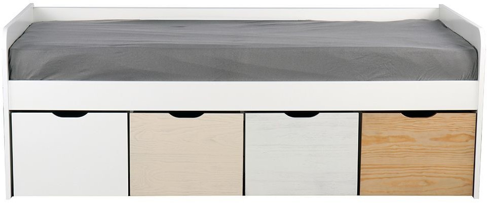 Miliboo Lit enfant avec 4 tiroirs bois et blanc MOLENE