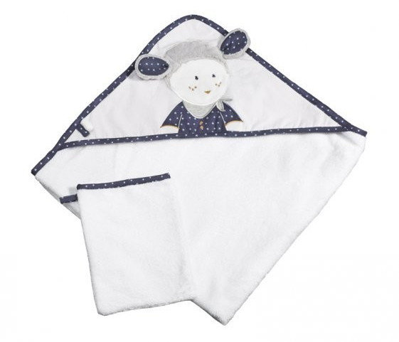 Sauthon Cape de bain + gant Merlin