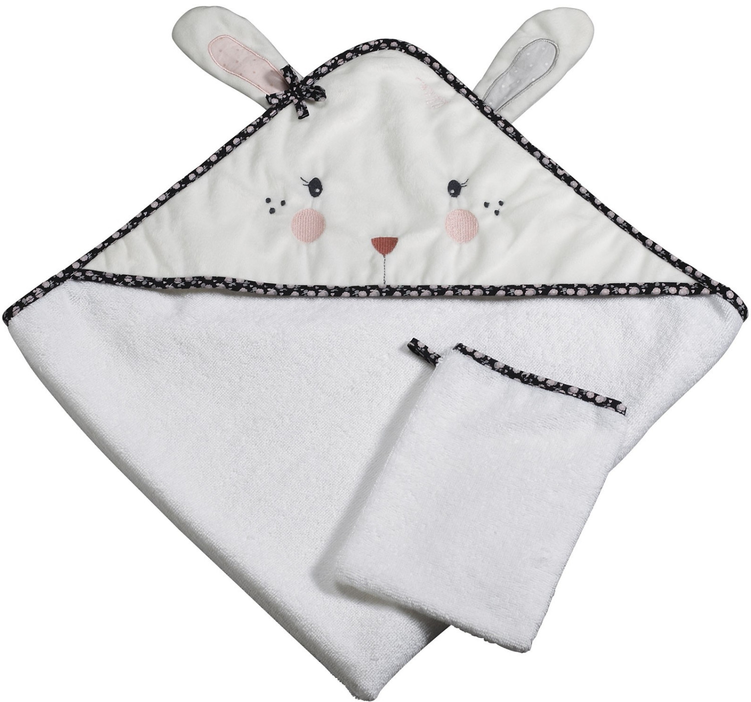 Sauthon Cape de bain + gant Miss Chipie