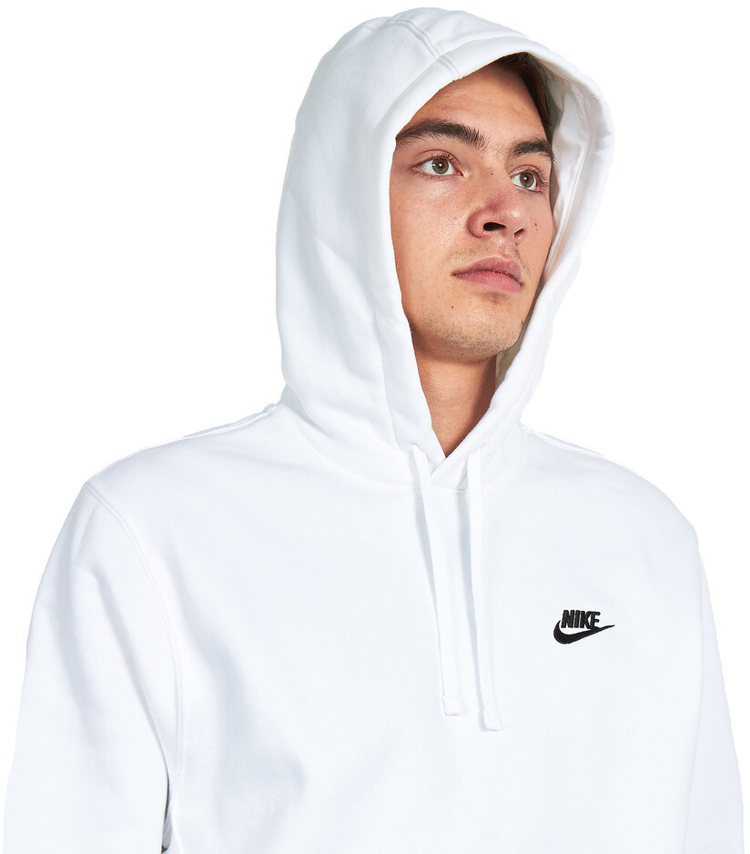 Buy Nike Club Fleece Hoodie white/white/black (BV2654-100) from £39.99 ...
