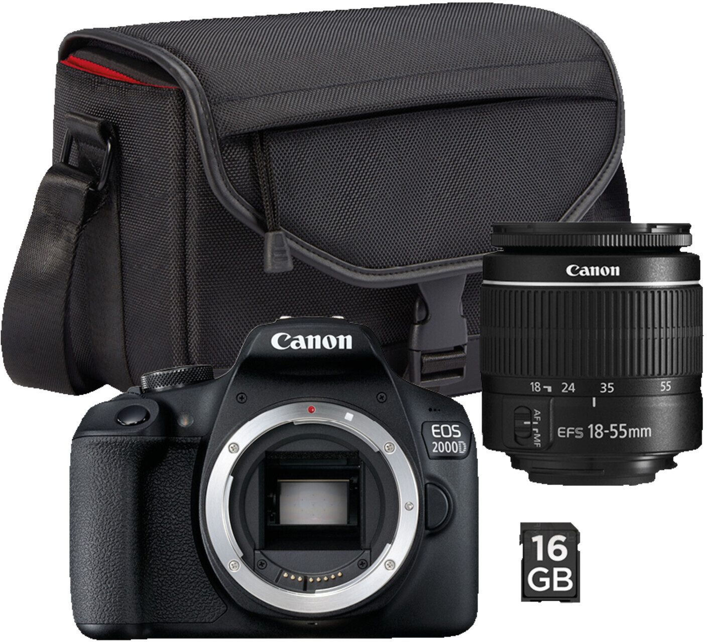 Canon EOS 2000D Kit 18-55mm + SD 16 Go + sacoche au meilleur prix