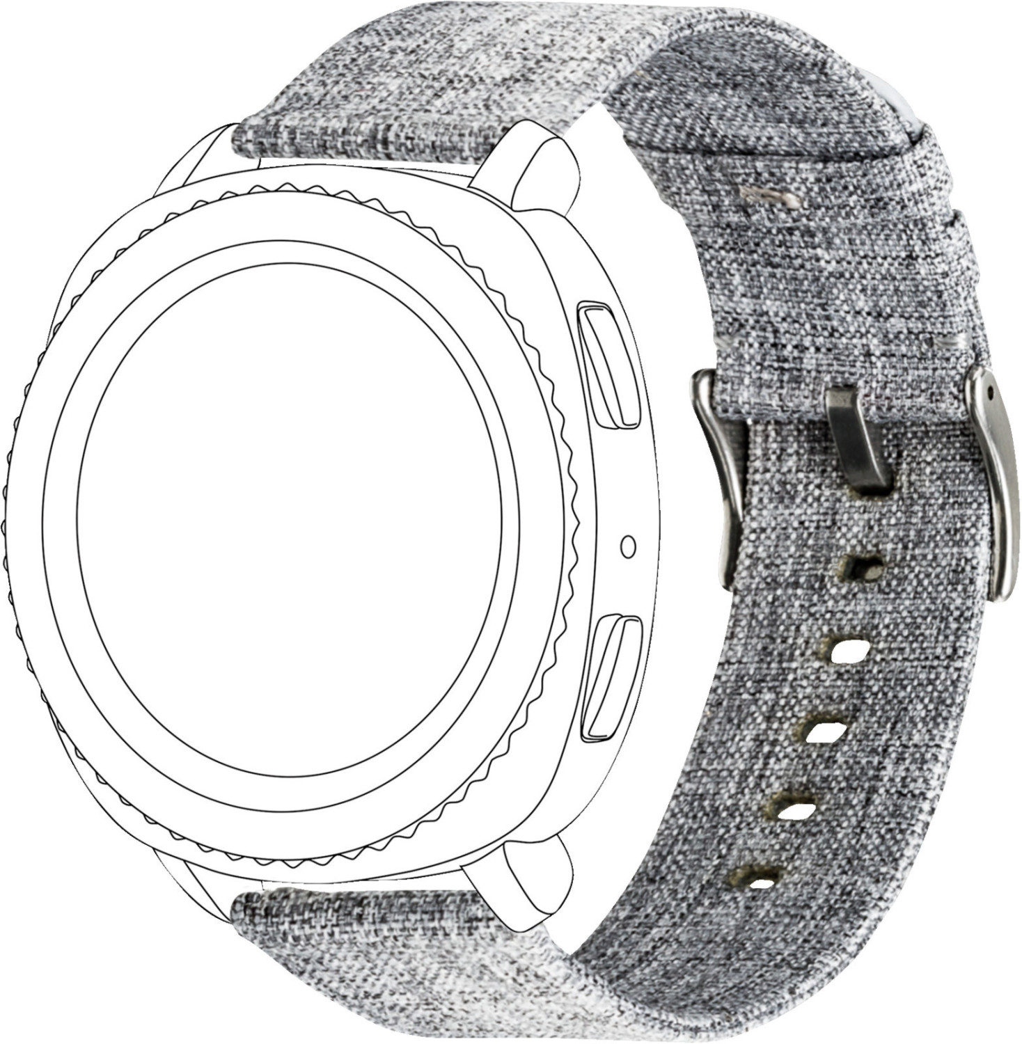 topp Nylon Strap Samsung/Garmin Grey