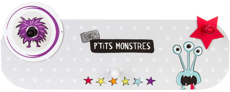 Atmosphera Patère monstres 3 crochets