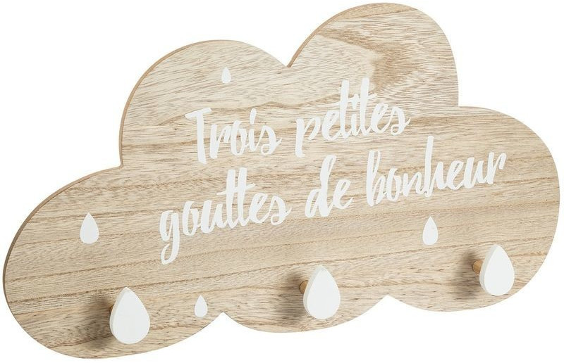 Atmosphera Patère nuage bonheur 3 crochets