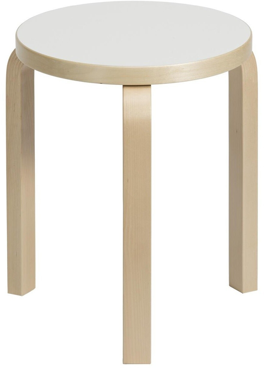 artek Stool 60 Laminate Seat White Beine Birch Nature