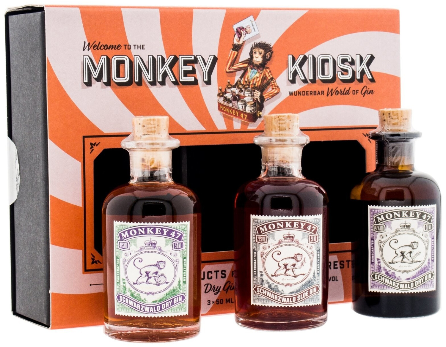 Monkey 47 Monkey Kiosk Dry + Sloe Gin Tasting Set 29-47% 3x50ml