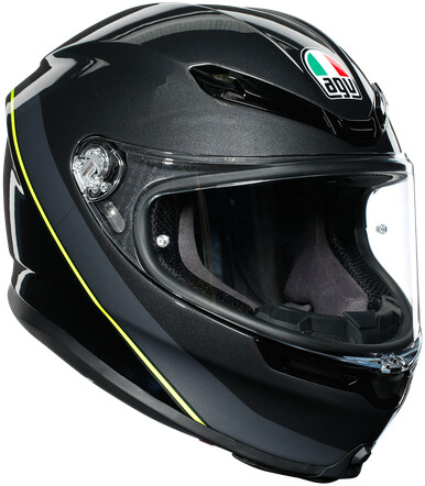 Photos - Motorcycle Helmet AGV K6 Max Vision Multi Minimal Gunmetal/Black/Yellow Fluo 