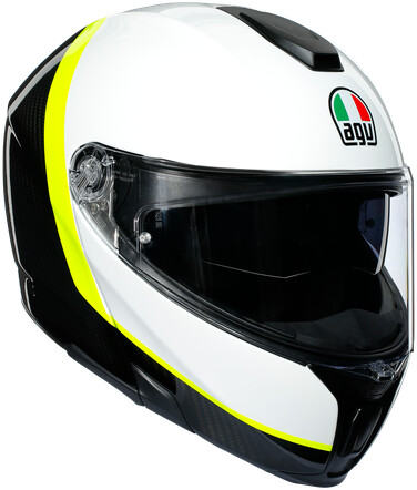 AGV Sport Modular Ray carbone/blanc/jaune fluo