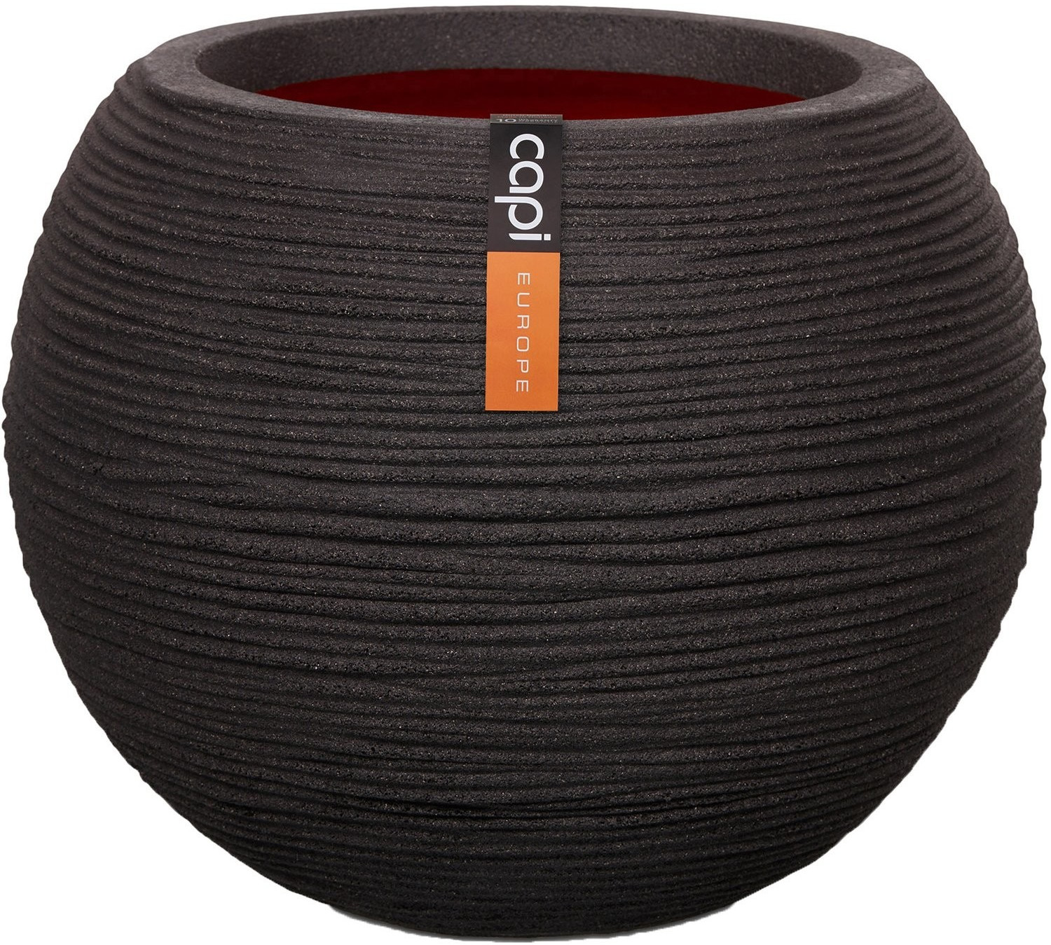 Capi Nature Rib Sphere Low 40 x 32 cm Black