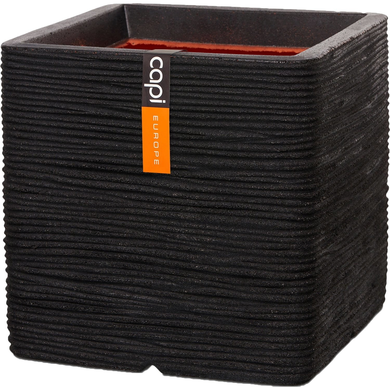 Capi Nature Rib Square 30 x 30 x 30 cm Black