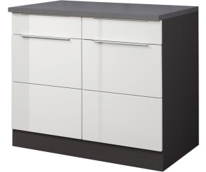 Held Möbel Küchenunterschrank Brindisi 100cm Preisvergleich ab weiß/graphit 301,74 bei | €