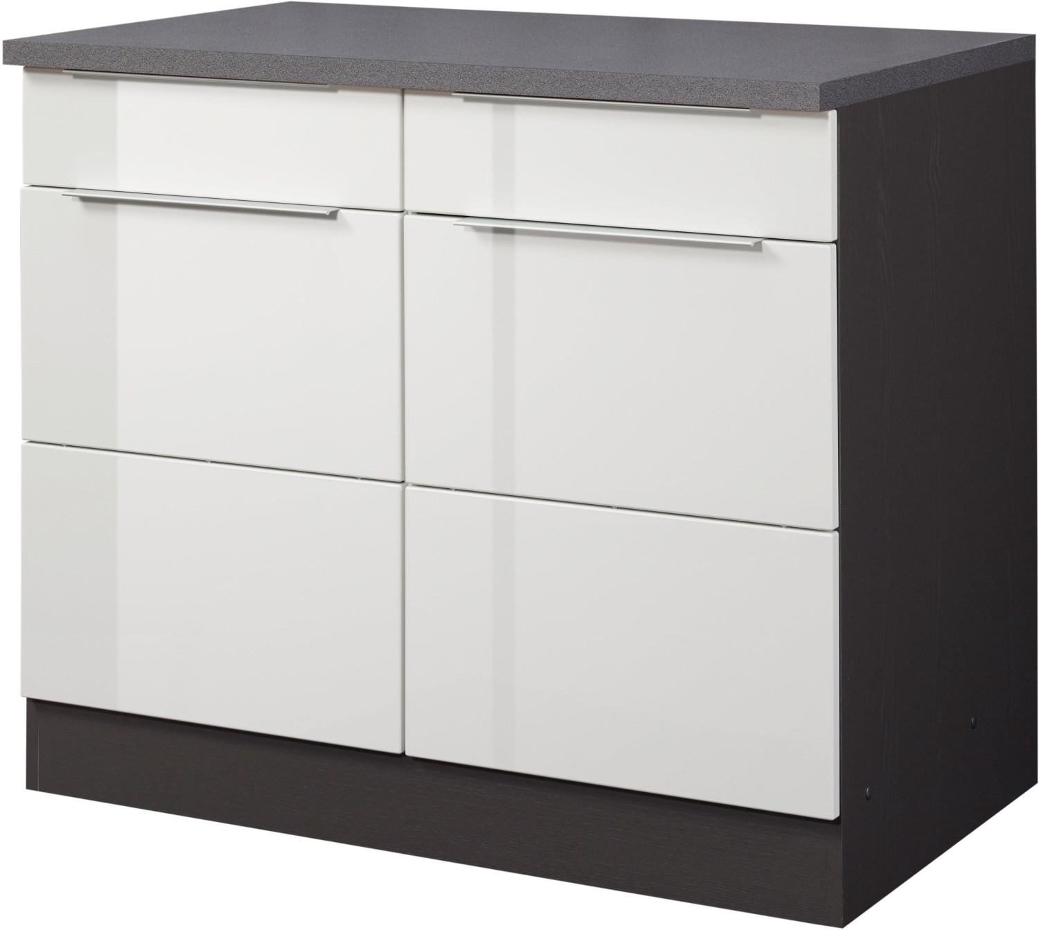 Held Möbel Küchenunterschrank Brindisi 100cm weiß/graphit ab 301,74 € |  Preisvergleich bei