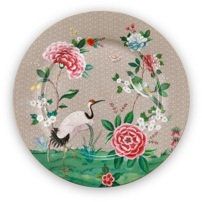 PiP Studio Blushing Birds Plate 32 cm khaki