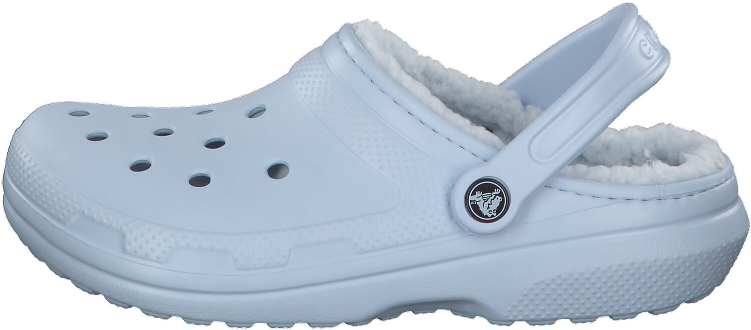 mineral blue lined crocs
