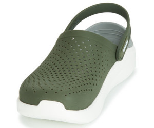 crocs literide clog army green white