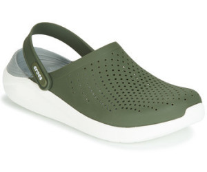 crocs literide army green white