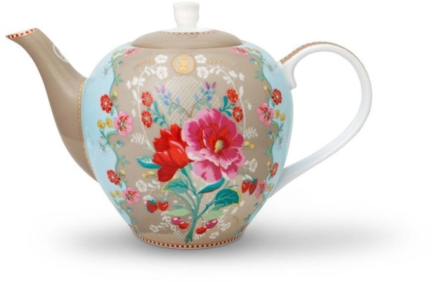 PiP Studio Tea Pot Floral Rose (1,6 L) khaki