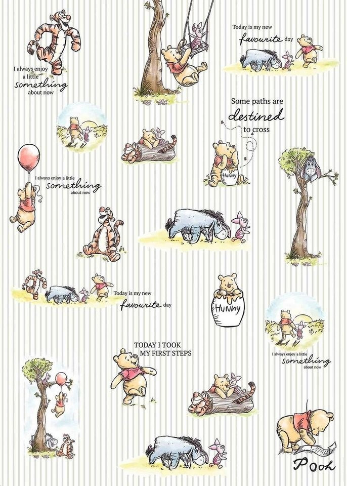 Komar Winnie Pooh-Stripes 200 x 280 cm