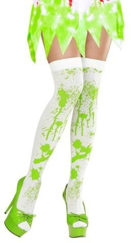 Widmann Toxic Green Blood Over The Knee Socks
