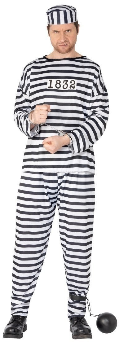 Smiffy's Convict Costume (96318) black/white