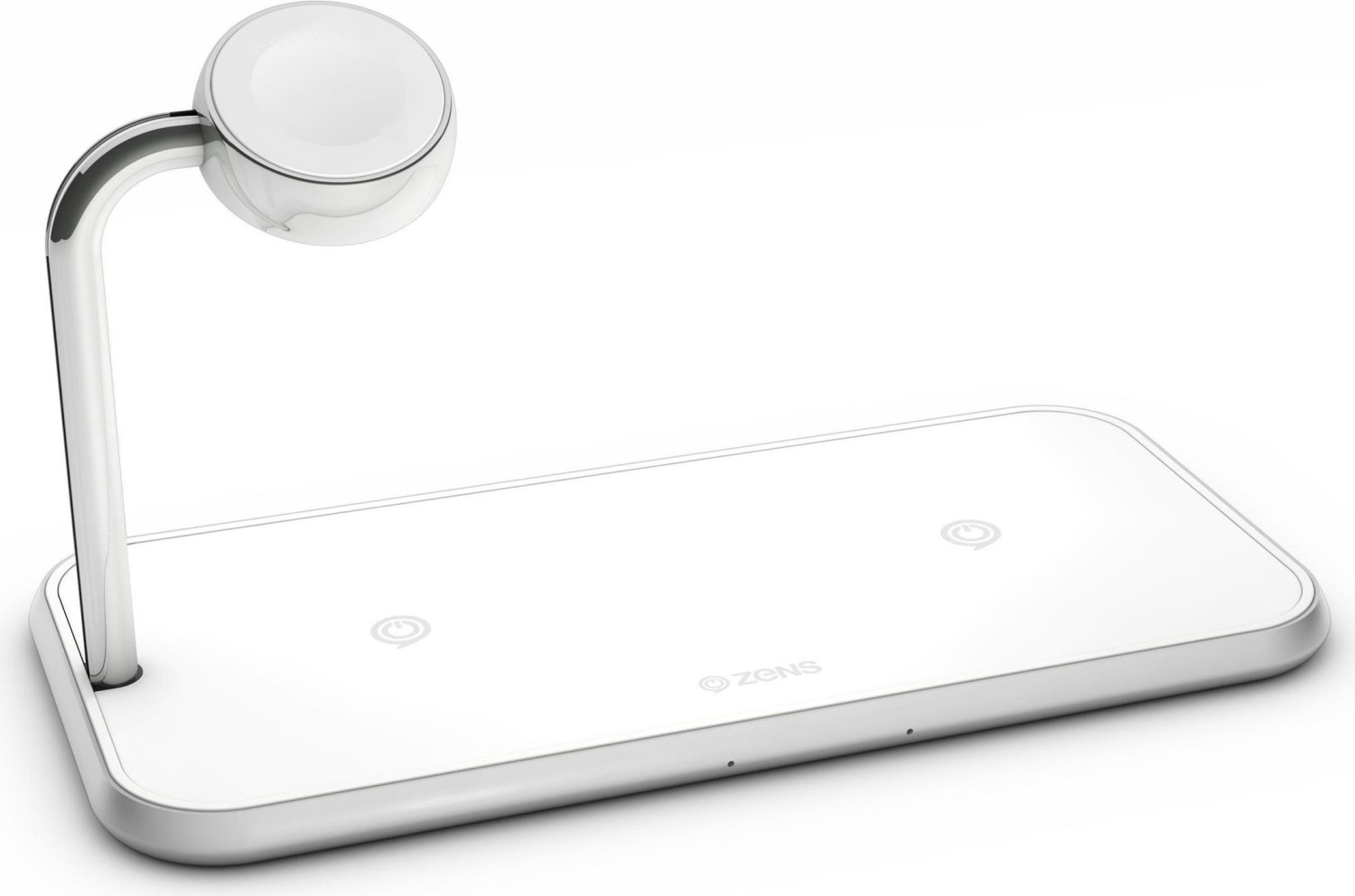 Zens Dual+Watch Aluminium Wireless Charger White