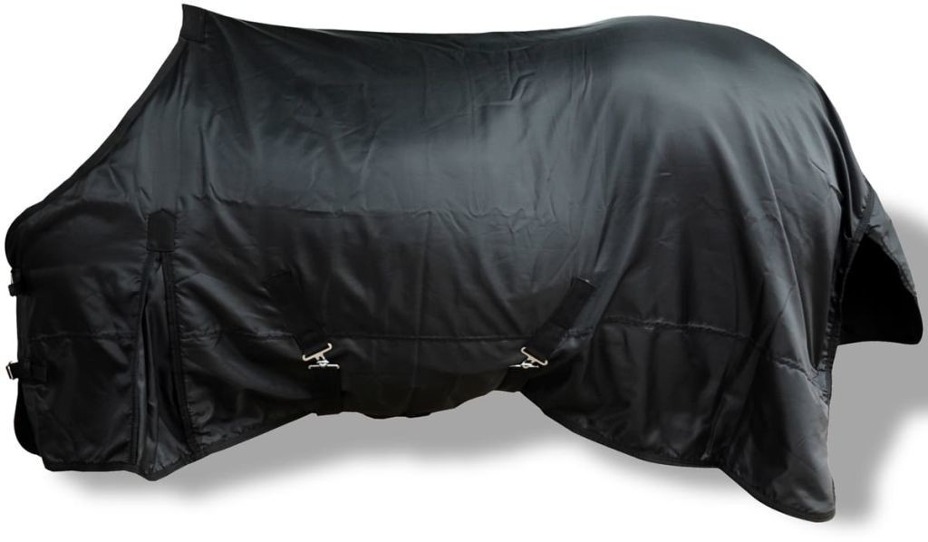 VidaXL Tapis en toison double couche noir 165 cm (90917)