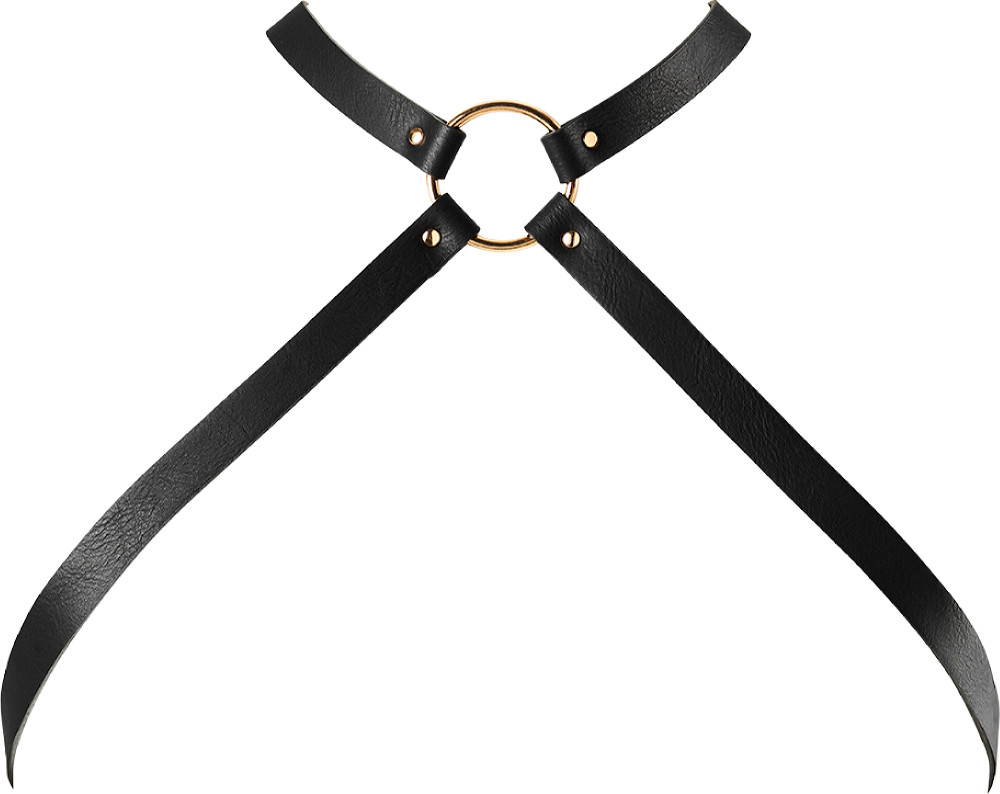 Bijoux Indiscrets Maze Cross Chest Harness Black