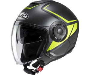 HJC I40 Motorradhelm – Semi Flat, Weiß, Größe M, Polycarbonat, Integriertes Sonnenvisier, Microlock-Verschluss