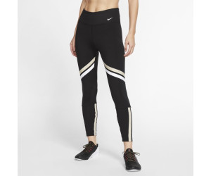 nike training leggings with gold sparkle trim