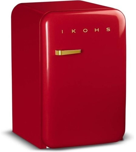 Ikohs Retro Fridge 83.5 Gold Red