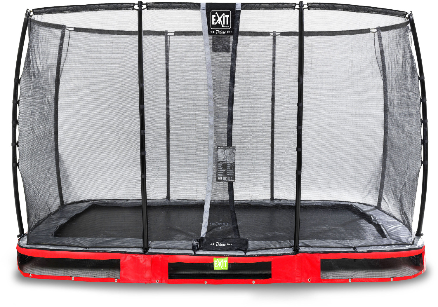 Exit Toys Elegant Premium Ground Trampoline 244 x 427 cm With Deluxe Safety Net red