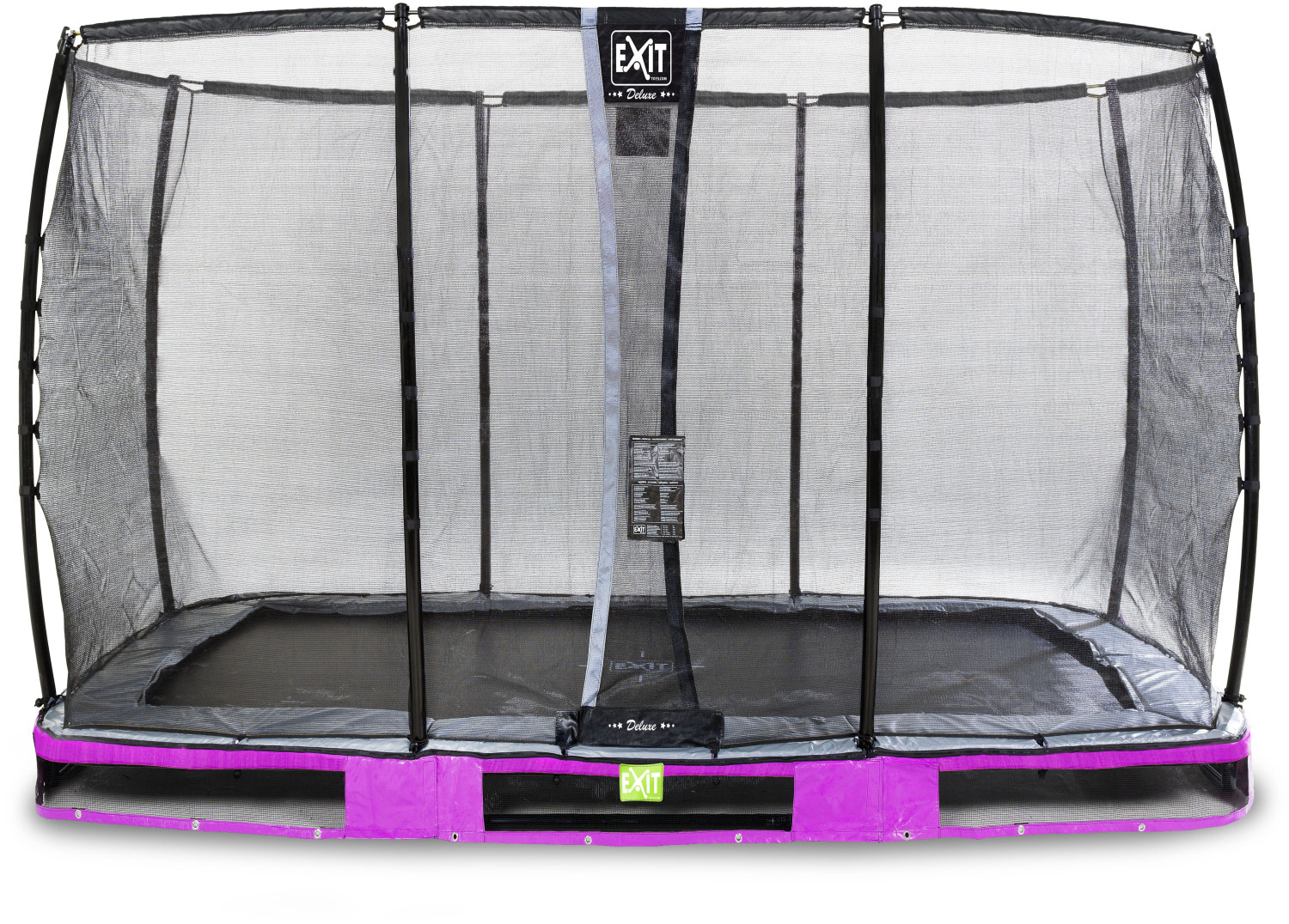 Exit Toys Elegant Premium Ground Trampoline 244 x 427 cm With Deluxe Safety Net purple