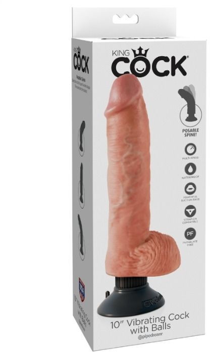 Pipedream King Cock 10 Vibrating Cock With Balls