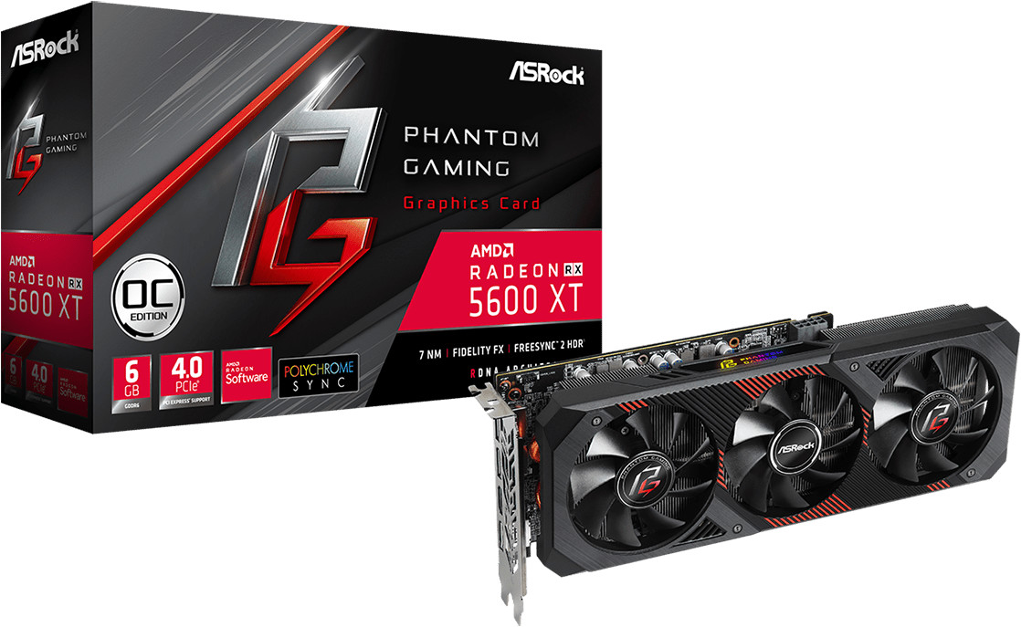 ASRock Radeon RX 5600 XT Phantom Gaming D3 6G OC